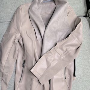 Faux Leather Cardigan